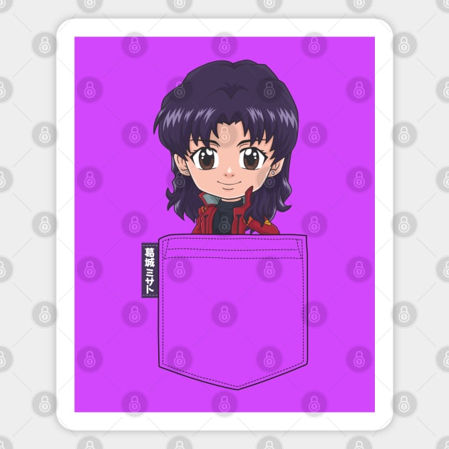 Misato Pocket Chibi Magnet by TeeTowArt